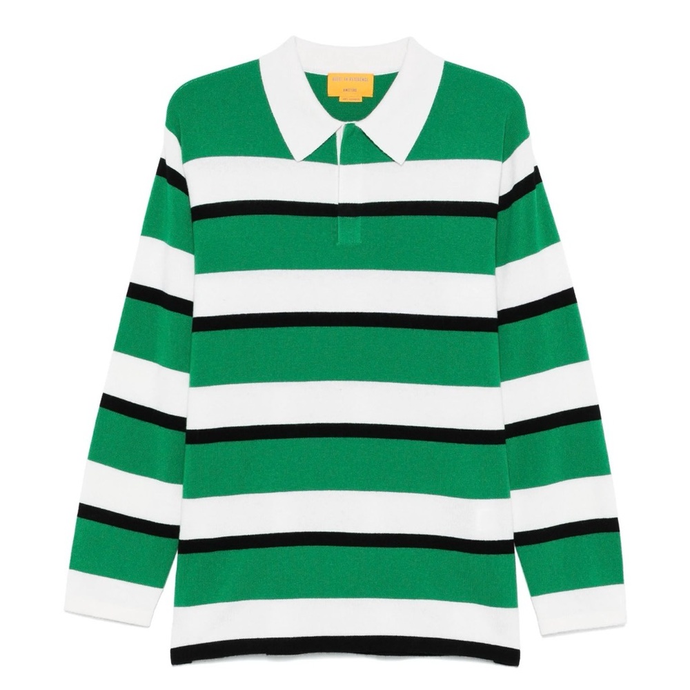 Like New Guest in Residence 100% Cashmere Striped Rugby Polo